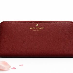 💖✨ Kate Spade Burgundy Zip-Around Wallet | Like New ✨💖
